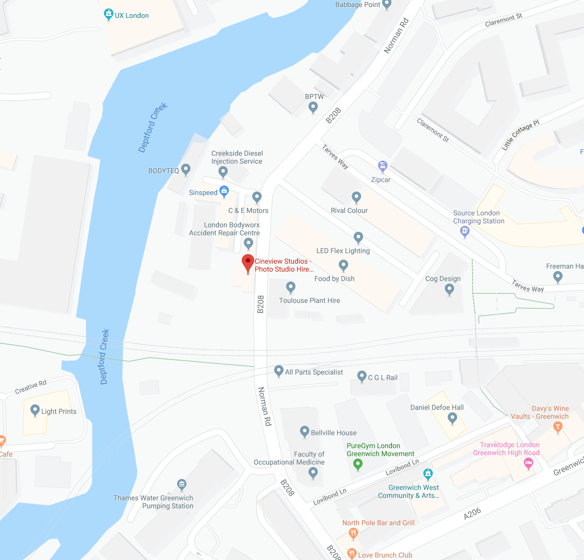 Cineview Studios, Photography Studio Map
